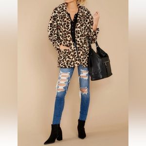 Z Supply Leopard Faux Fur Ski Jacket in Tan, Brown, Black